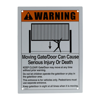 LiftMaster UL Warning Sign